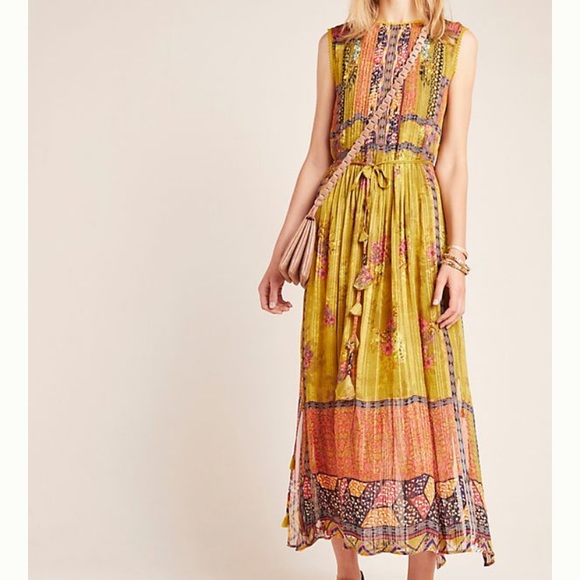 Anthropologie Dresses & Skirts - Bhanuni by Jyoti Citron Embroidered Maxi Dress